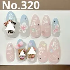 オーダーネイル　ネイルチップ　ウィッシュコア　ドット　平成　ハイビスカス