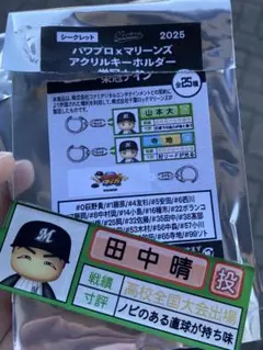 パワプロ　マリーンズ　栄光ナイン　キーホルダー　田中晴也　35