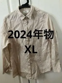 ユニクロ プレミアムリネンシャツ 2024年物 ベージュXL 長袖
