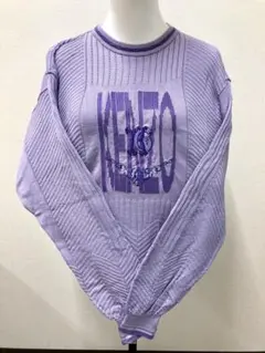 KENZO GOLF ニット 長袖 刺繍 パープル ヴィンテージ