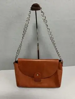 A.P.C アーペーセー ショルダーバッグ レザー ブラウン シルバーチェーン