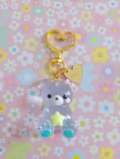 ゆめかわクマのキーホルダー♡グリーン
