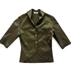 美品✨ロメオジリ ROMEO GIGLI ジャケット 光沢感 モスグリーン