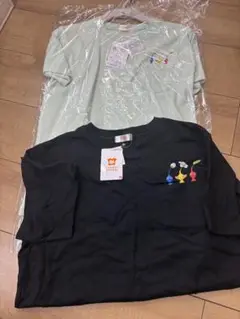 新品・未使用　親子お揃いピクミンTシャツ　キッズ140㎝、婦人M
