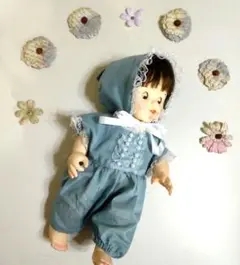 ぽぽちゃん服　ロンパース＆ボンネット
