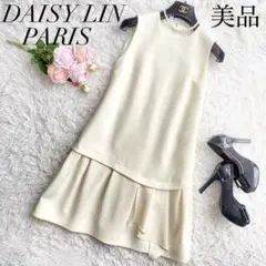 美品♡DAISYLIN ノースリーブワンピース 膝丈 フリル ドレス アイボリー