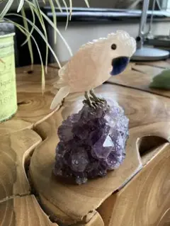 アメジスト　原石　鳥　オウム