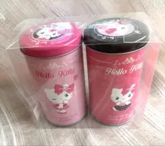 Hello Kitty 空き缶 2個セット ピンク・黒　USJ クッキー缶
