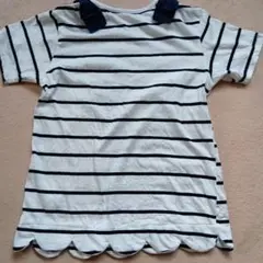 ボーダー Tシャツ ネイビーリボン付き　150
