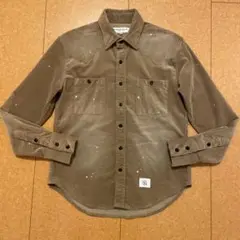 極美品　長袖　シャツ M ヴァンキッシュ メンズ　コーデュロイ　ペイント
