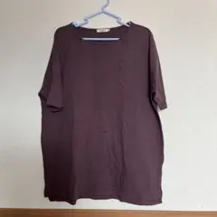 ハートマーケット　パープル ハート刺繍 半袖Tシャツ