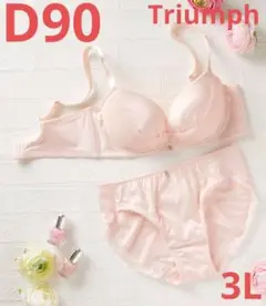 新品未使用 トリンプ D90 3L ブラジャー ショーツ ピンク 大きいサイズ