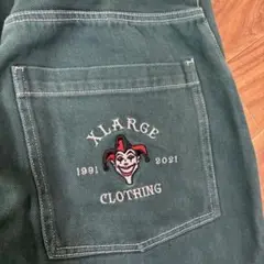 XLARGE グリーン ワイドパンツ 30