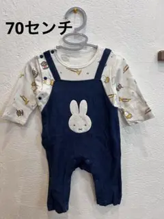 ベビー服　ベルコット　ミッフィー　長袖ロンパース　70センチ　美品