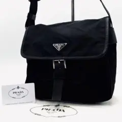✨超高級•美品✨PRADA メッセンジャーバッグ テスートナイロン 三角ロゴ 黒
