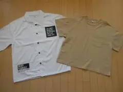 【Ｌ】メンズ サマー シャツ ホワイト＋ギャップ GAP 綿100％Ｔシャツ