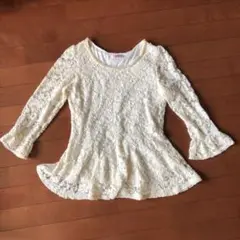 アイボリー レース トップス Mサイズ