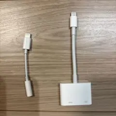 純正　Apple Lightning-HDMI変換ケーブル　イヤホン変換セット