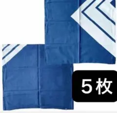 座布団カバー5枚組　藍色