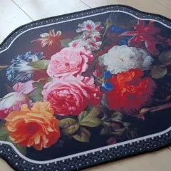 【新品】花柄オーバルキッチンマット 　マット