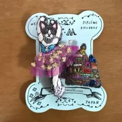 tamaoworld バレリーナと教会　ブローチ 猫　タマオワールド　新品