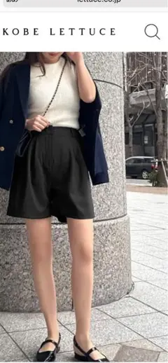 神戸レタス春名亜美ブラック タックショートパンツ
