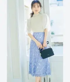 TOCCA トッカ Tulips Lace Skirt スカート　サックスブルー