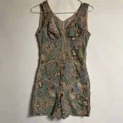 2点セット　花柄ストレッチボディスーツ　ガードル　韓国製