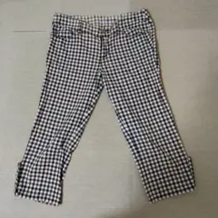 チェック柄 クロップドパンツ