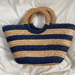 お値下げ　美品　theory購入　ボーダーカゴバッグ
