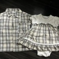 branshes チェック柄 ワンピースとシャツセット