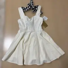 新品 HONEY MI HONEY ノースリーブ ミニワンピース F アイボリー