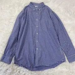 ユニクロ　ギンガムチェックシャツ　ボタンダウン
