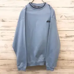 リーボック reebok☆スウェット XL 刺繍ロゴ ブルー