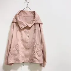 【美品】関西ファッション連合 フード付き　ジャケットコットン100% ピンク　M