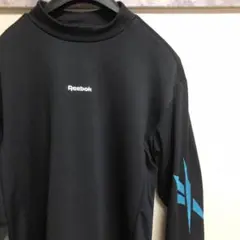 美品 Reeboc リーボック モックネック 長袖カットソー メンズM ブラック