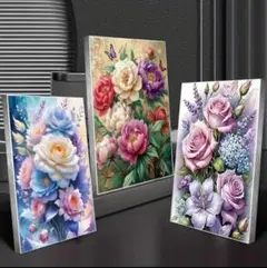 ダイヤモンドアート　大輪の花３点セット