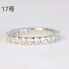 ファッションリング ジルコニア調 フルエタニティ ラウンド シルバー 17号