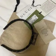 GUCCI ヘアバンド ブラックu0026アイボリー