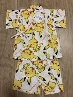 モンポケ　ピカチュウ　浴衣　甚平　お祭り　上下セット　90 新品