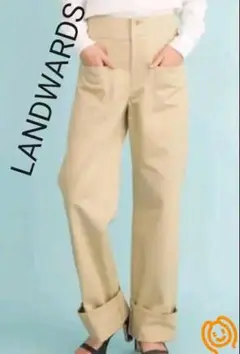 【美品】LANDWARDS ランドワーズ ハイウエスト チノパンツ Ｓ　淡茶