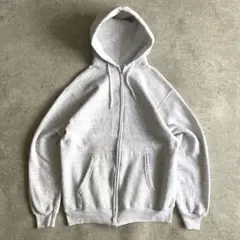 神サイズ 無双 90s Hanes 無地 ジップ パーカー USA製 グレー L