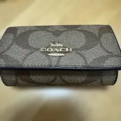 COACH ブラウン レザー キーケース