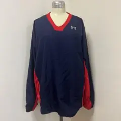 UNDER ARMOUR ネイビー/レッド 長袖ぴすて
