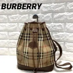 ⭐️極美品⭐️バーバリー ショルダーバッグ 巾着 ノバチェック シャドーホース