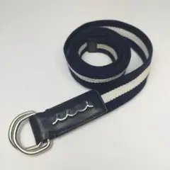 希少　muta ムータ ストライプ リングベルト120 レザー ネイビー