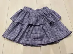 しまむら　RICCA RICCA リッカリッカ チェック柄フリルスカート 140