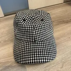 千鳥格子柄キャップ