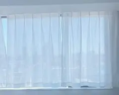 ホワイトレースカーテン 植物模様