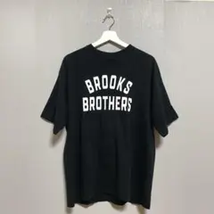 【Brooks Brothers】 (L) ロゴTシャツ 半袖 黒 綿100%